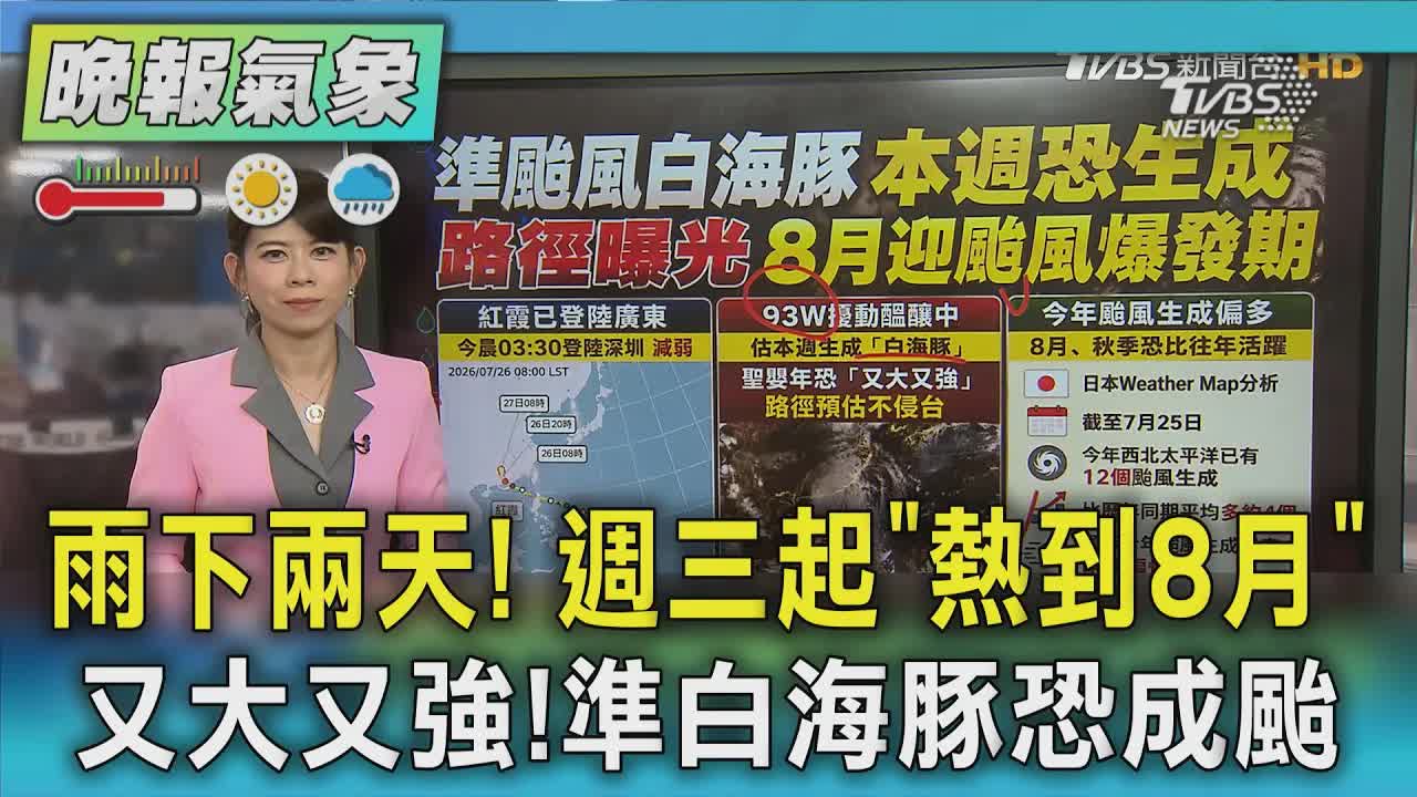 雨下兩天！週三起高溫達36度