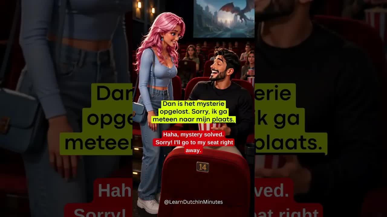 Je zit op mijn plaats in de bioscoop