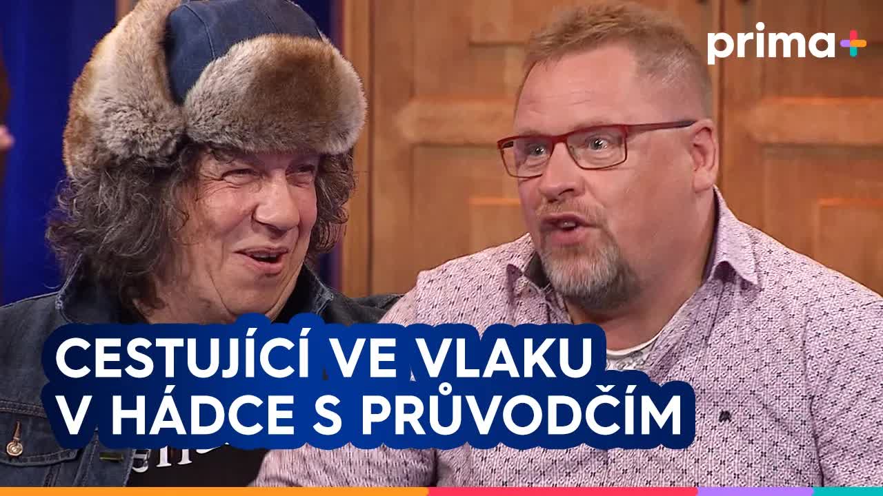 Václav Kopta jako cestující ve vlaku s Geňou