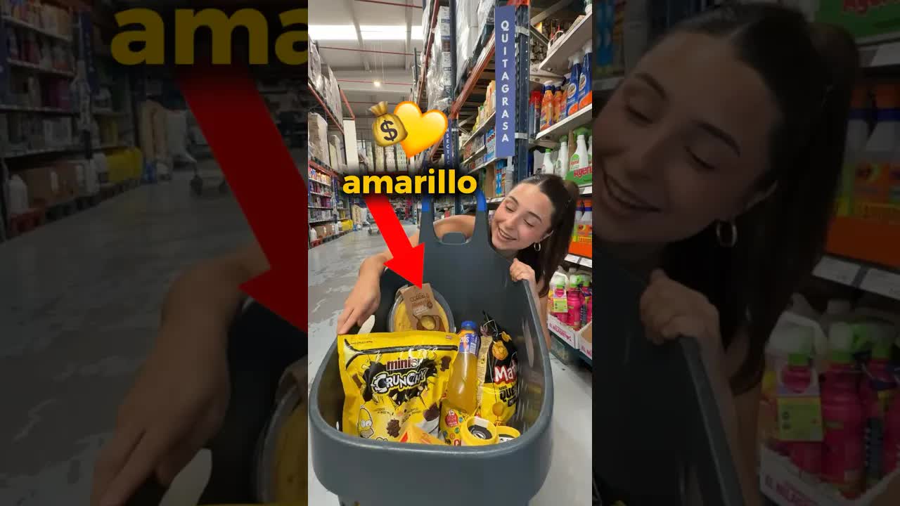 Reto de comprar todo amarillo en el supermercado