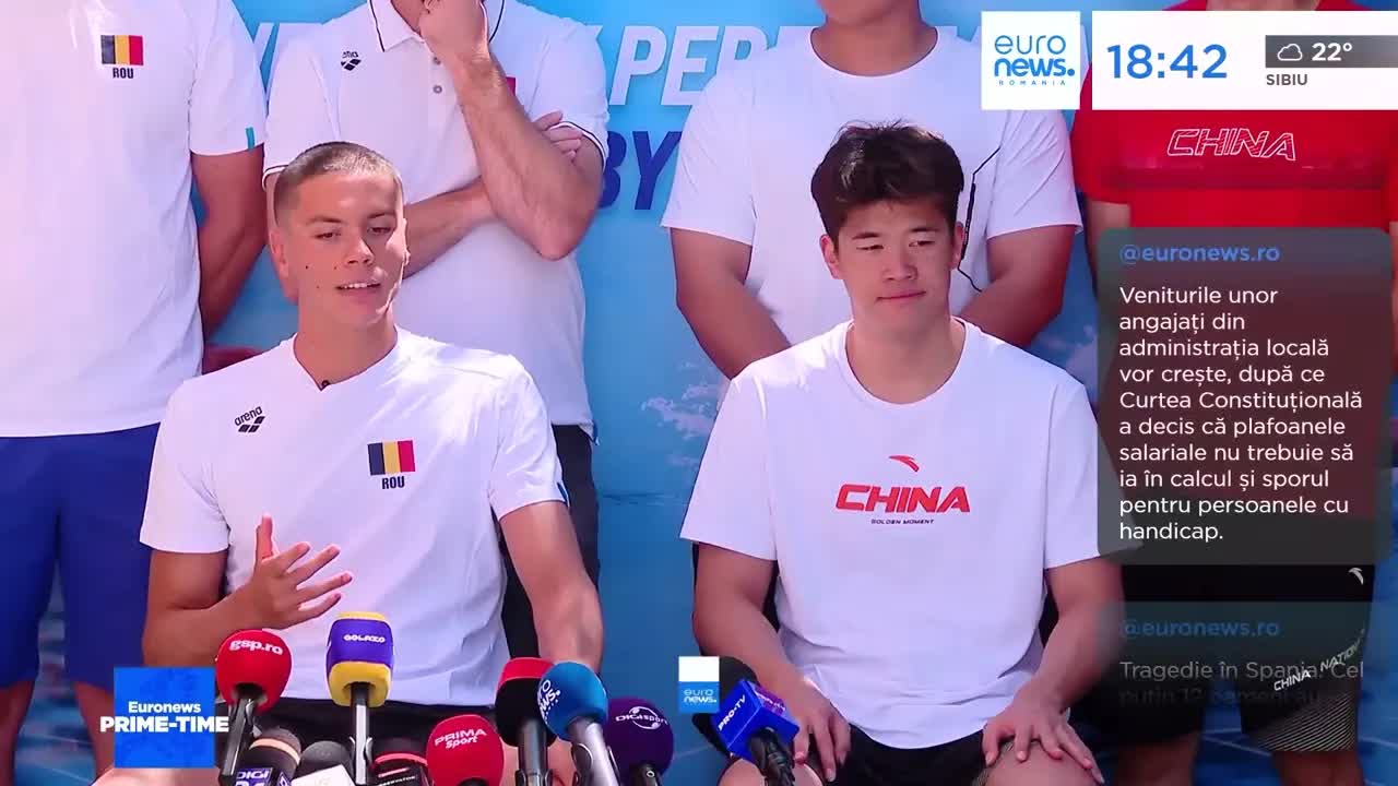 David Popovici și Pan Zhanle: antrenamente comune la București