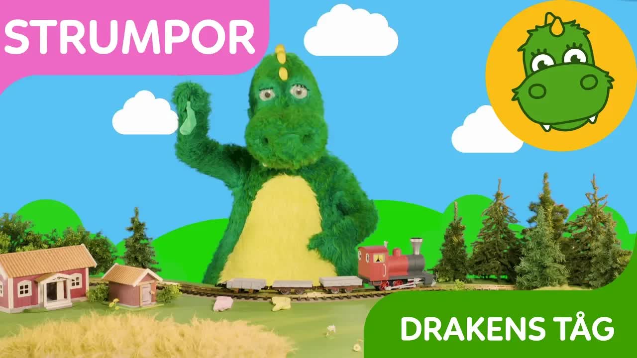 Draken lär sig räkna och färgerna på strumpor