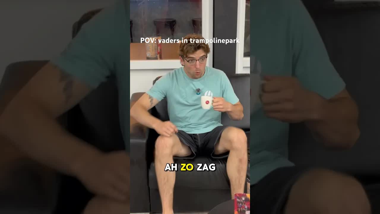 Vaders in een trampolinepark