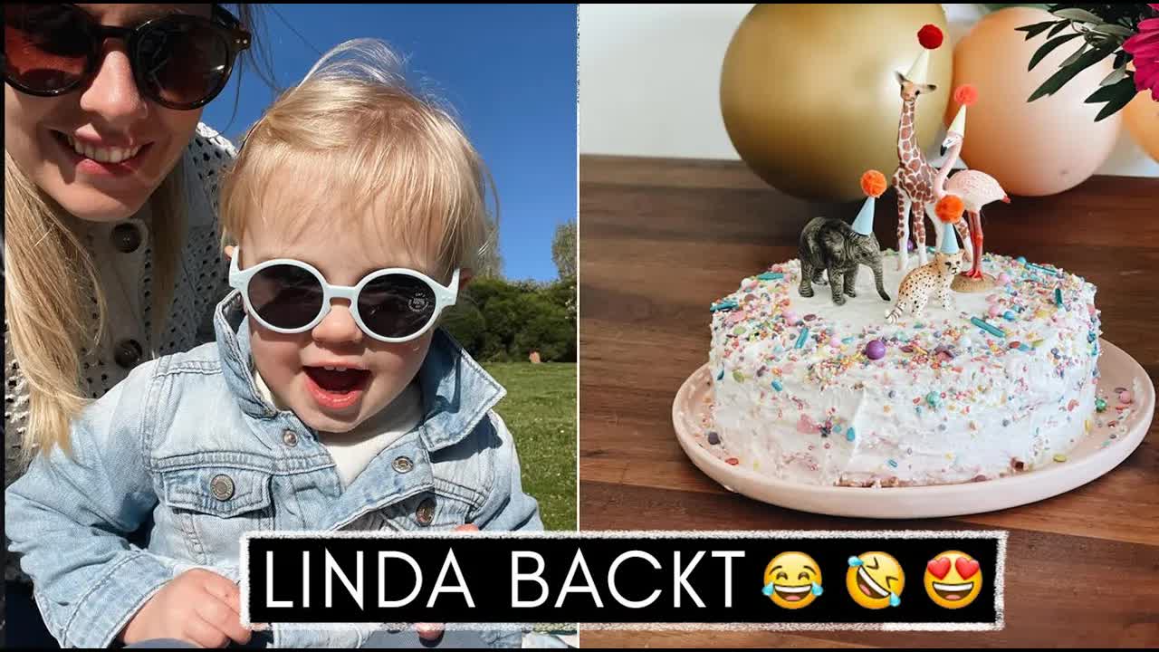 Geburtstagsvorbereitungen mit Torte und Ballongirlande