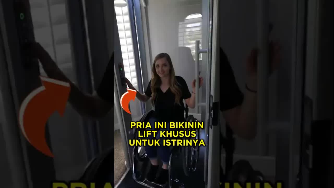 Suami membuat lift khusus untuk istrinya di rumah