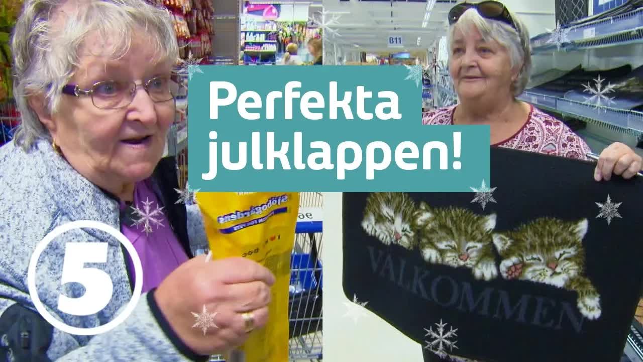 Gunnel och Maritta handlar julklappar i Ullared