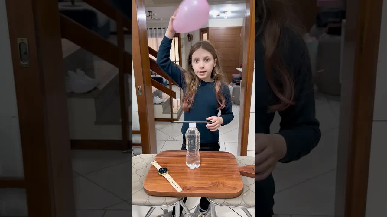 Testando o balão que faz o lápis girar
