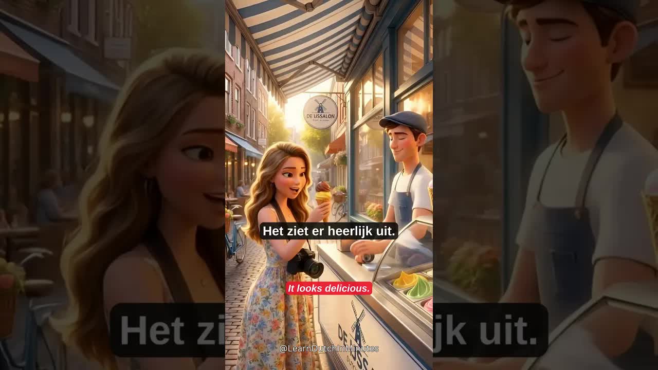 Toerist koopt ijs bij een ijssalon