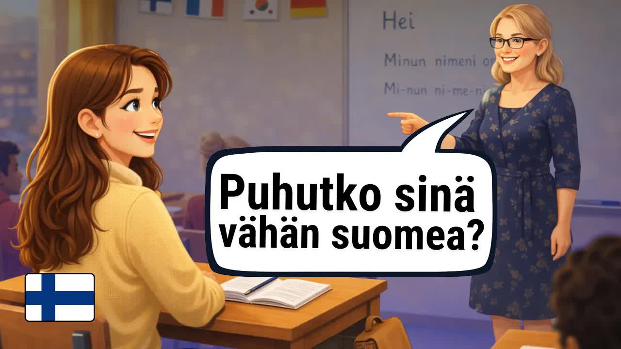 Ensimmäinen päivä suomen kielikoulussa