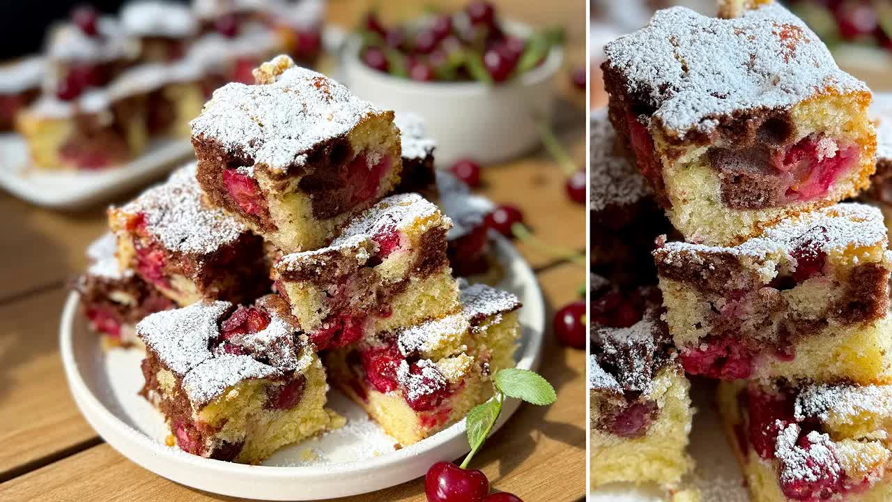 Márványos meggyes süti receptje nyárra