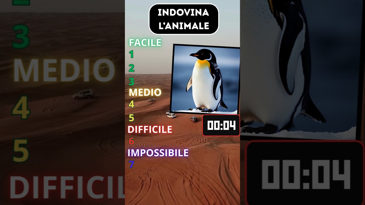 Quiz Animali: Indovina le Specie dal Facile all'Impossibile