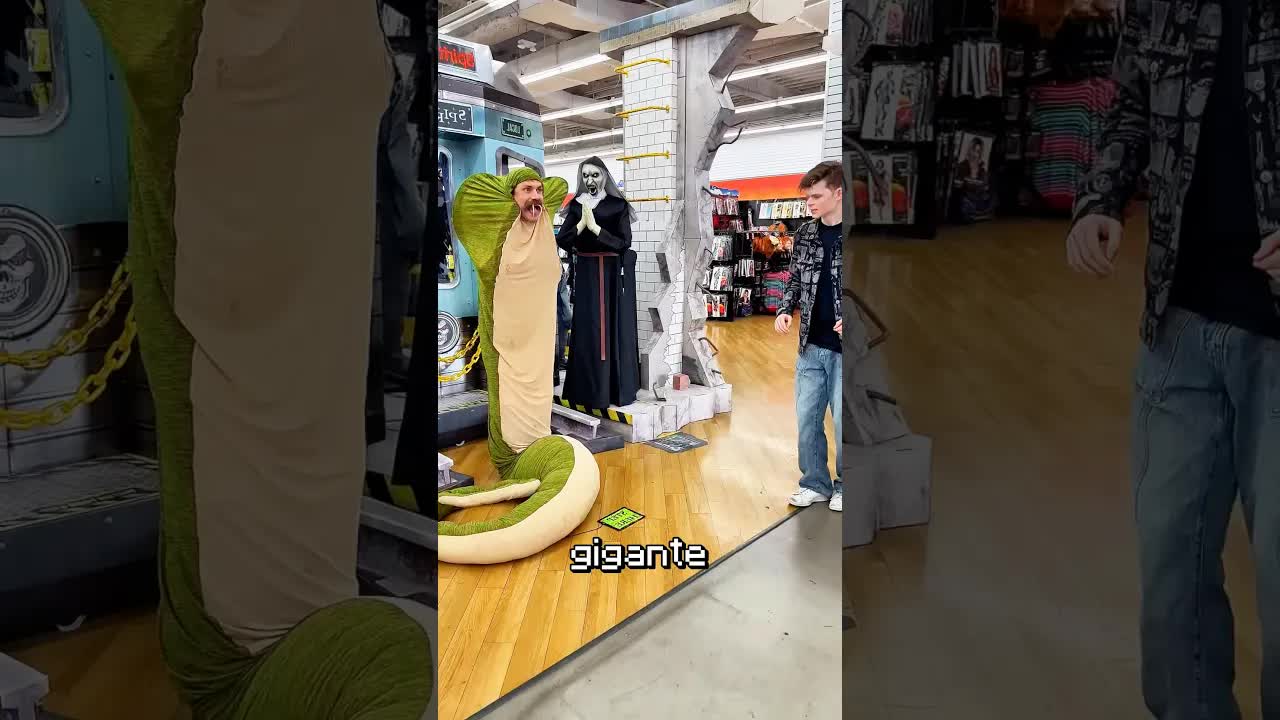 Não aperte o botão da cobra gigante