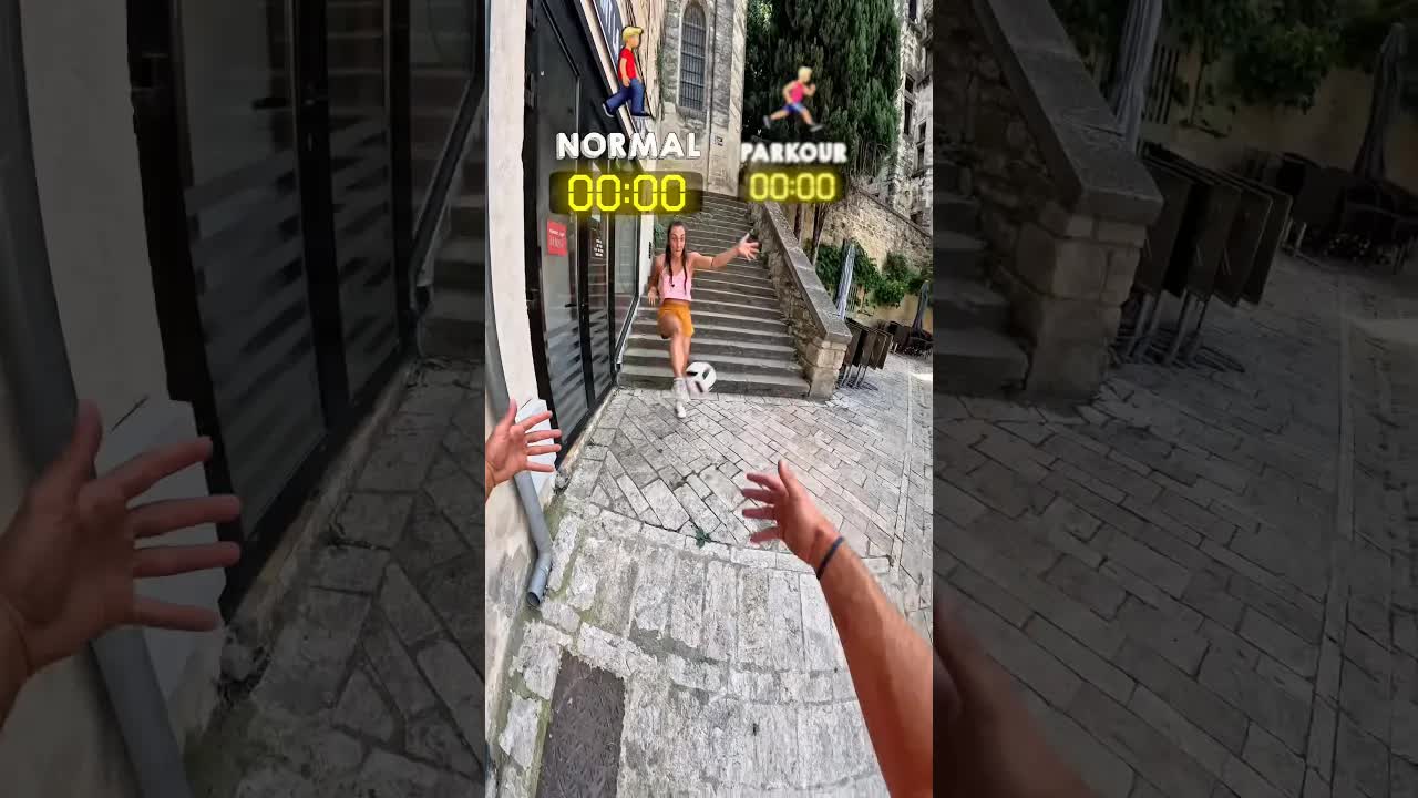 Parkour pour récupérer un ballon de foot