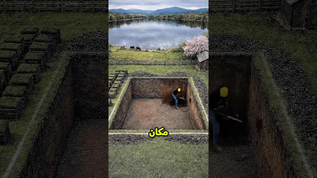 رجل يبني بيتًا سريًا تحت الأرض