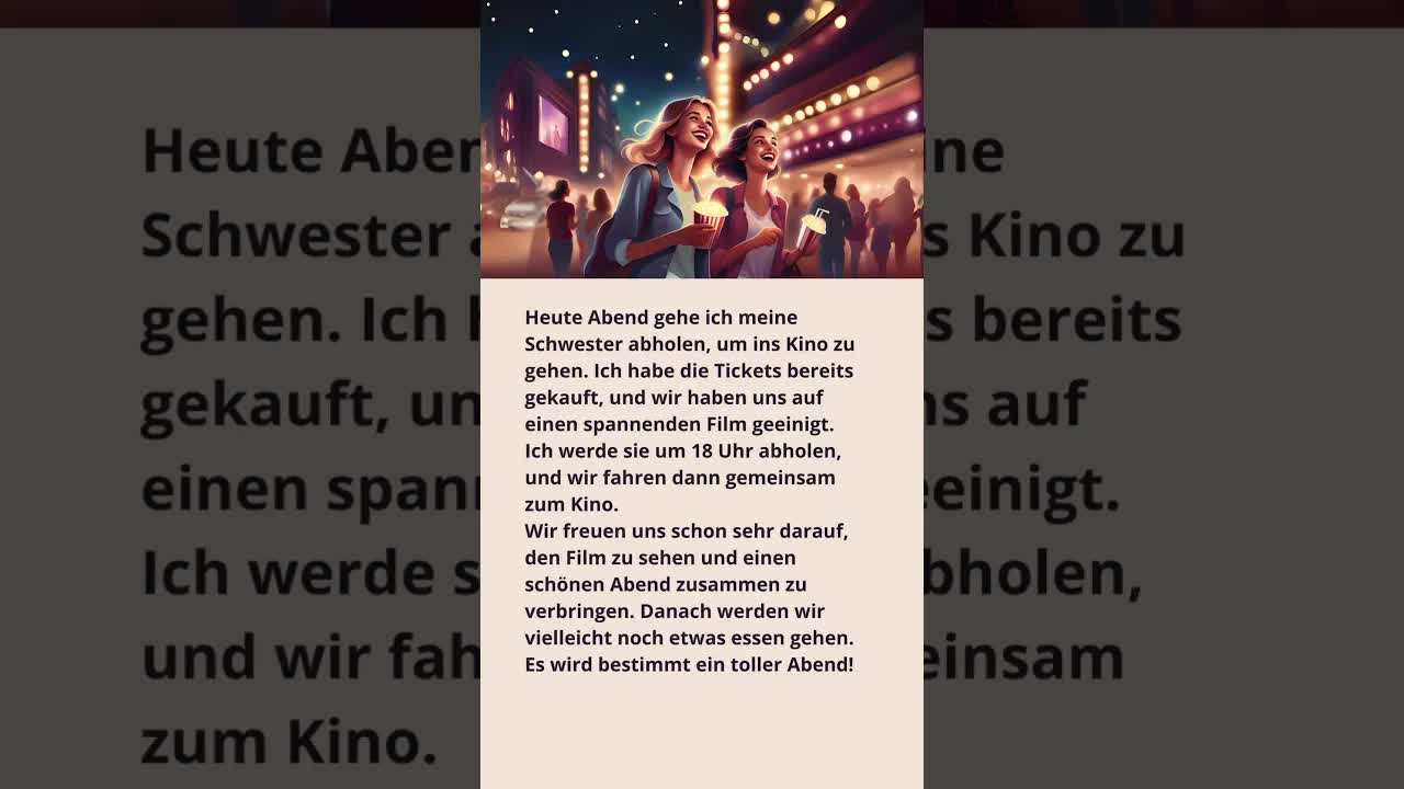 Ein Abend im Kino mit der Schwester planen