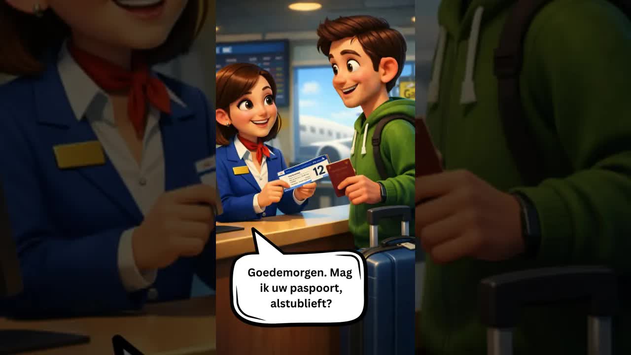 Een gesprek op de luchthaven