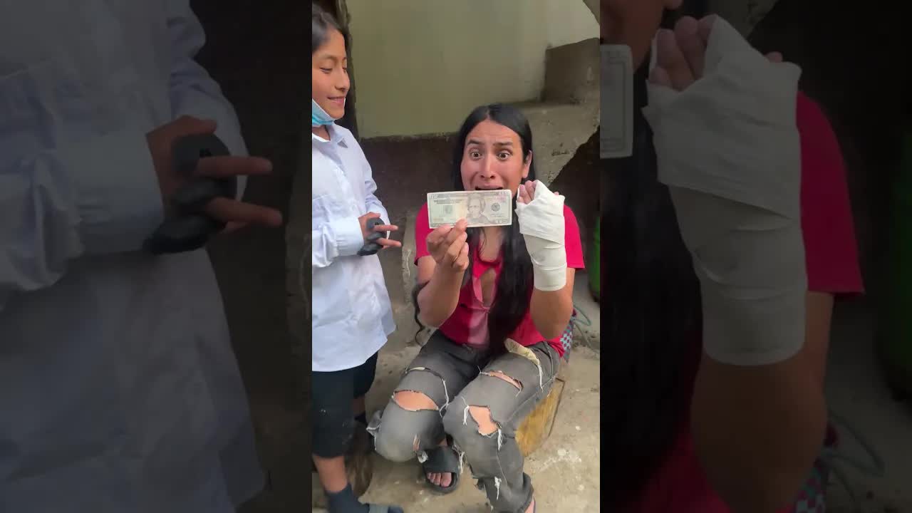 Un niño bendice a un vagabundo
