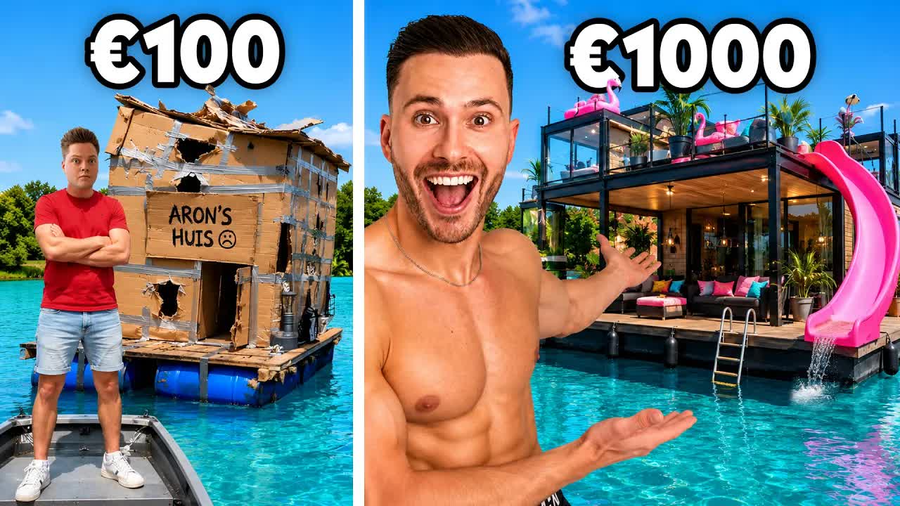 €100 vs €1000: Drijvend Huis Challenge