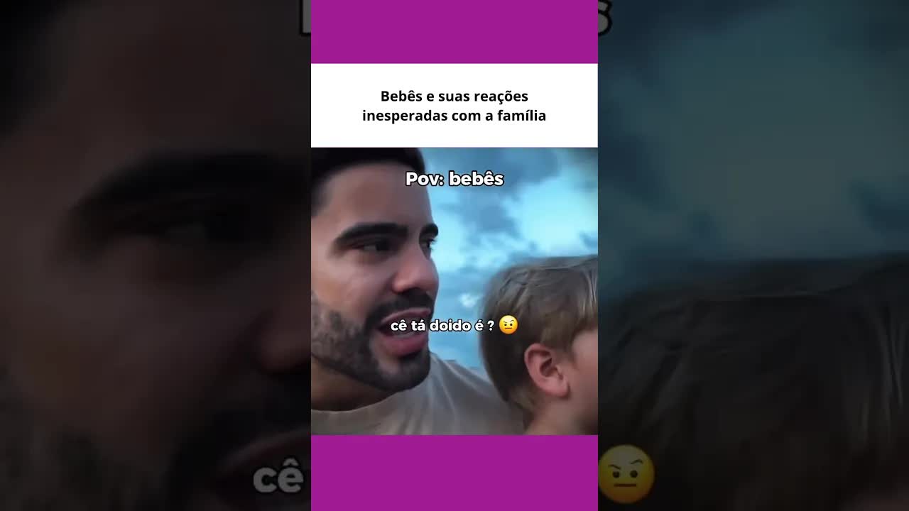 Reações engraçadas de bebês com a família