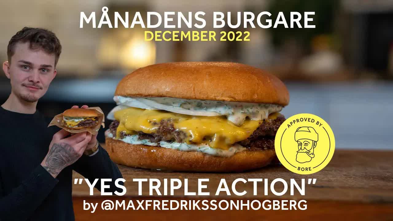 Månadens burgare: Koriander och Yes Triple Action