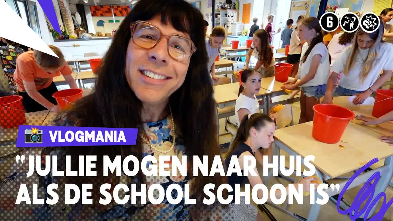 Juf Harda desinfecteert vieze kinderen