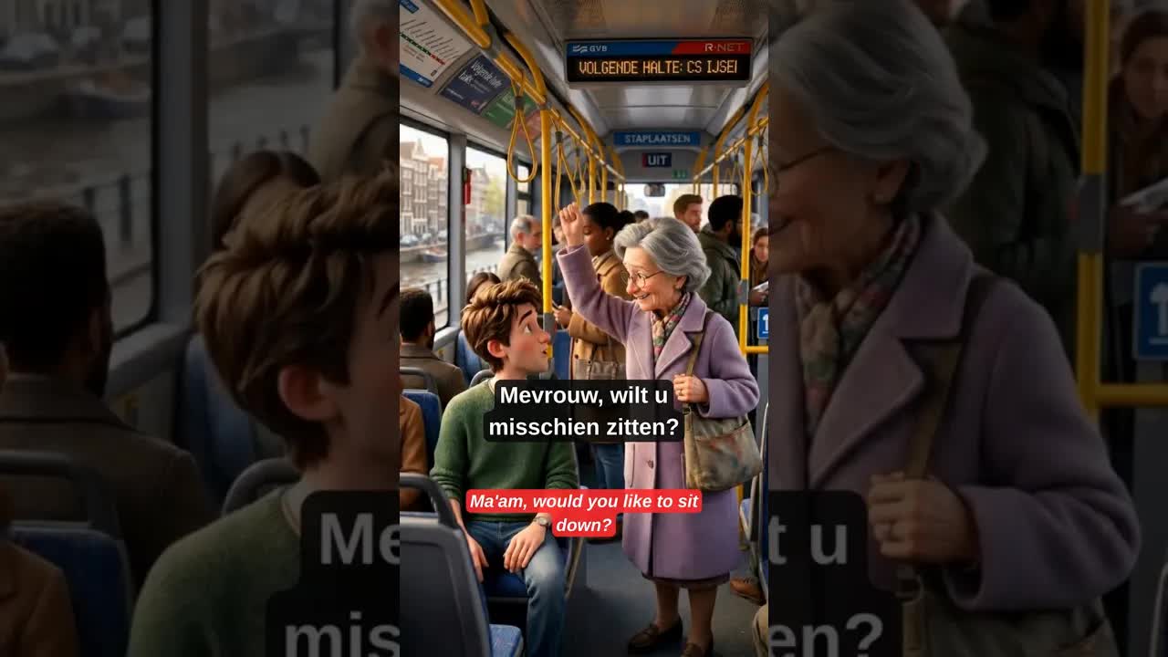 Een zitplaats aanbieden in de bus