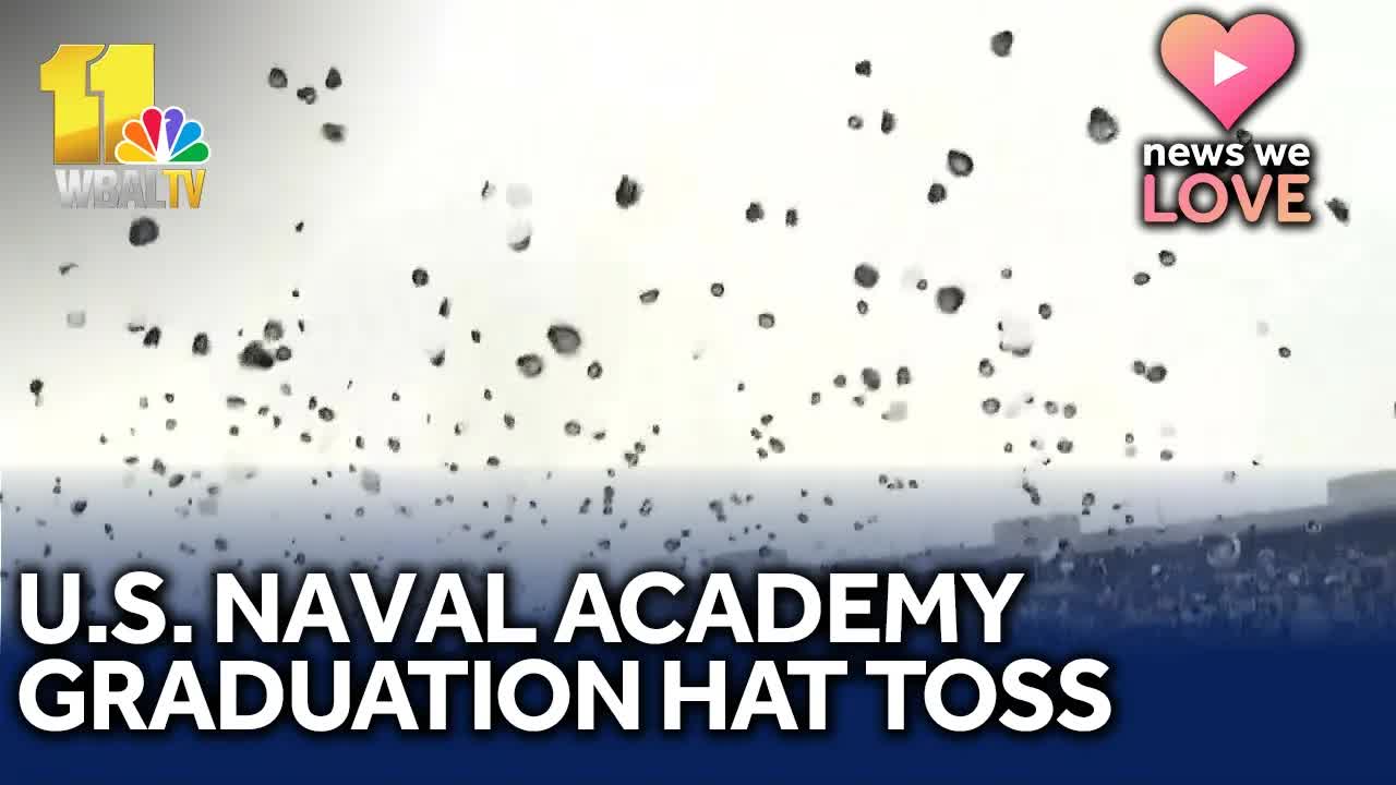 U.S. Naval Academy 2026 graduation hat toss