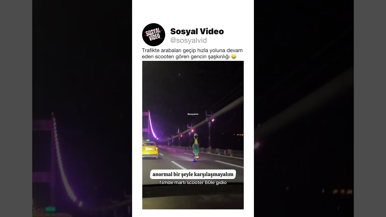 İstanbul'da Scooterla Trafikte Şaşkınlık Yaratan Anormal Görüntü