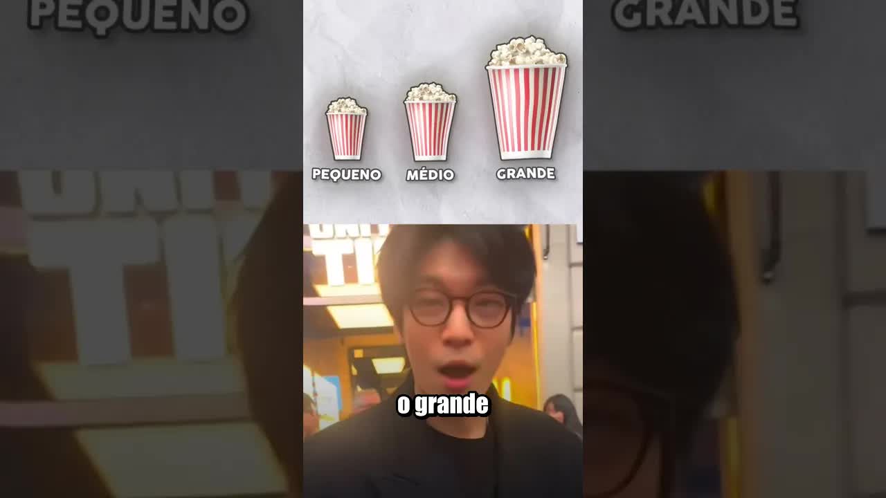 Nunca compre pipoca pequena ou média no cinema