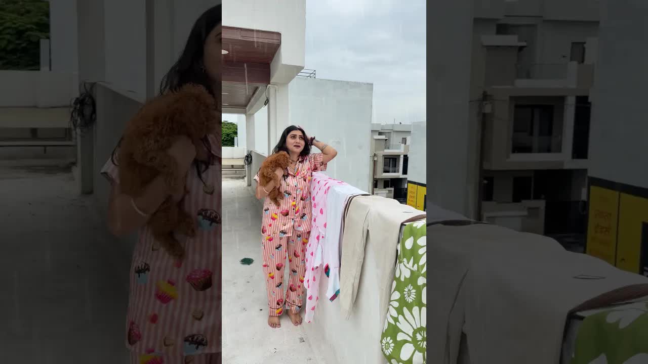 काजल और मम्मी: बारिश और कपड़ों की कहानी