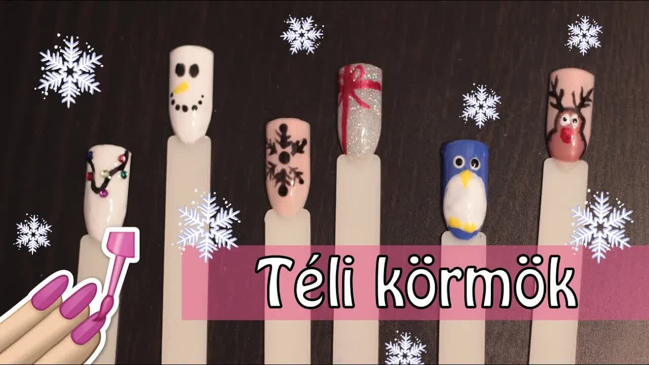 Téli körömdíszítési ötletek gél lakkhoz