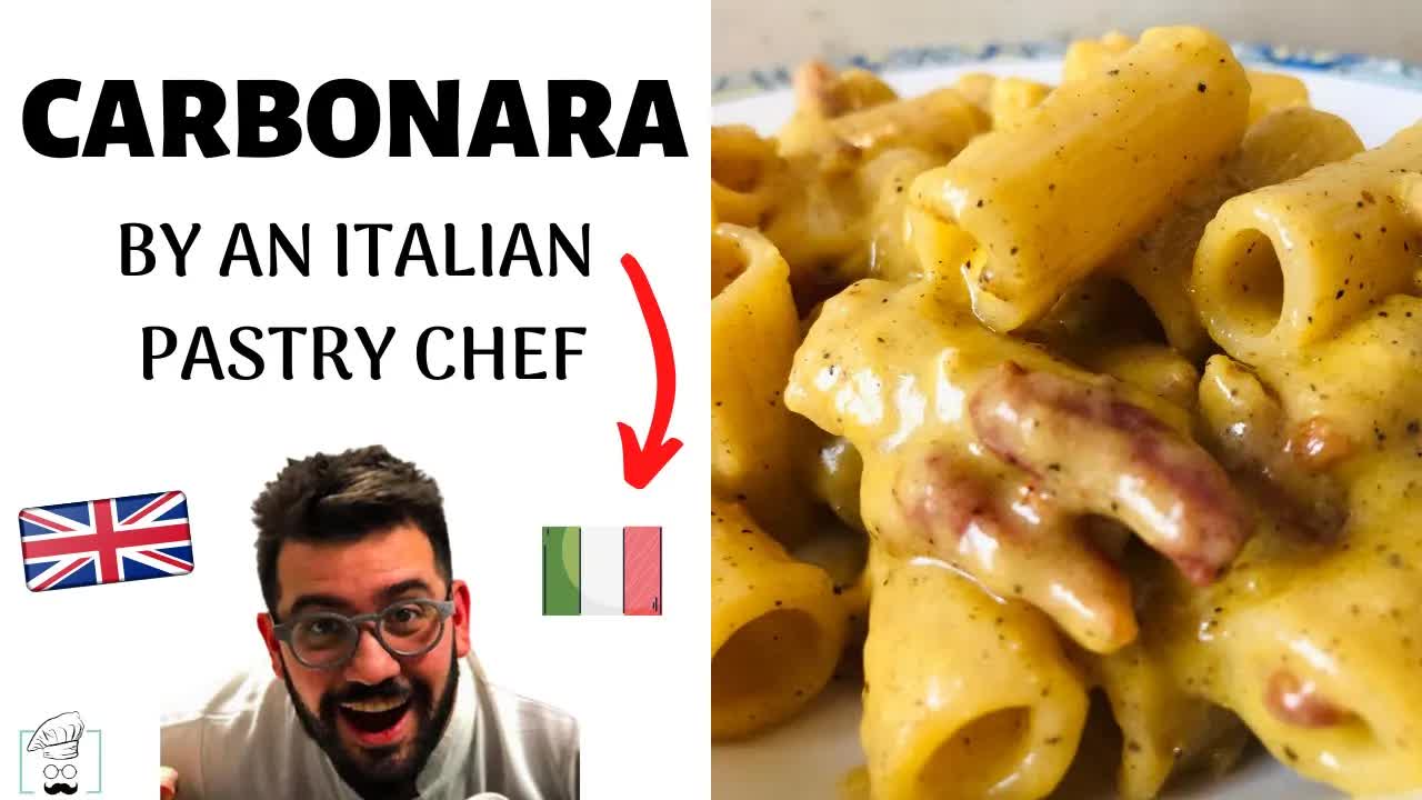 Easy authentic carbonara pasta recipe in English