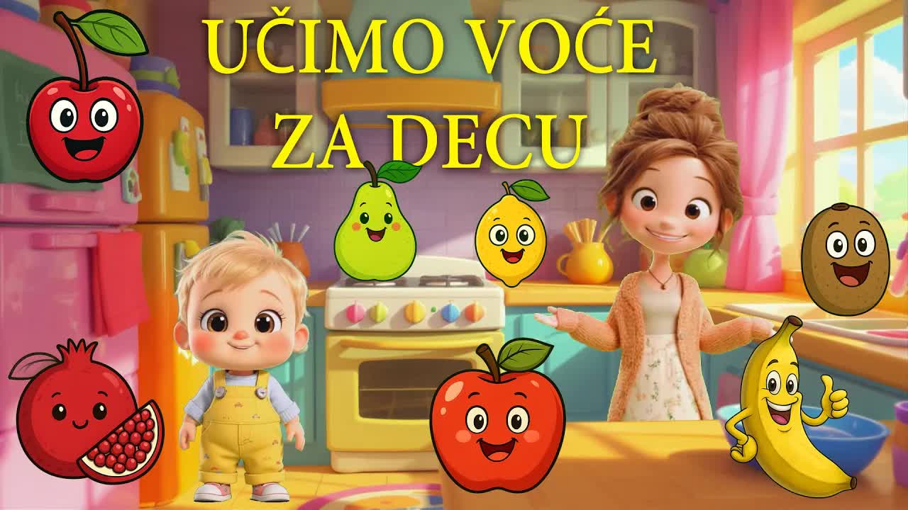 Učenje voća za decu: Mama i sin na pijaci