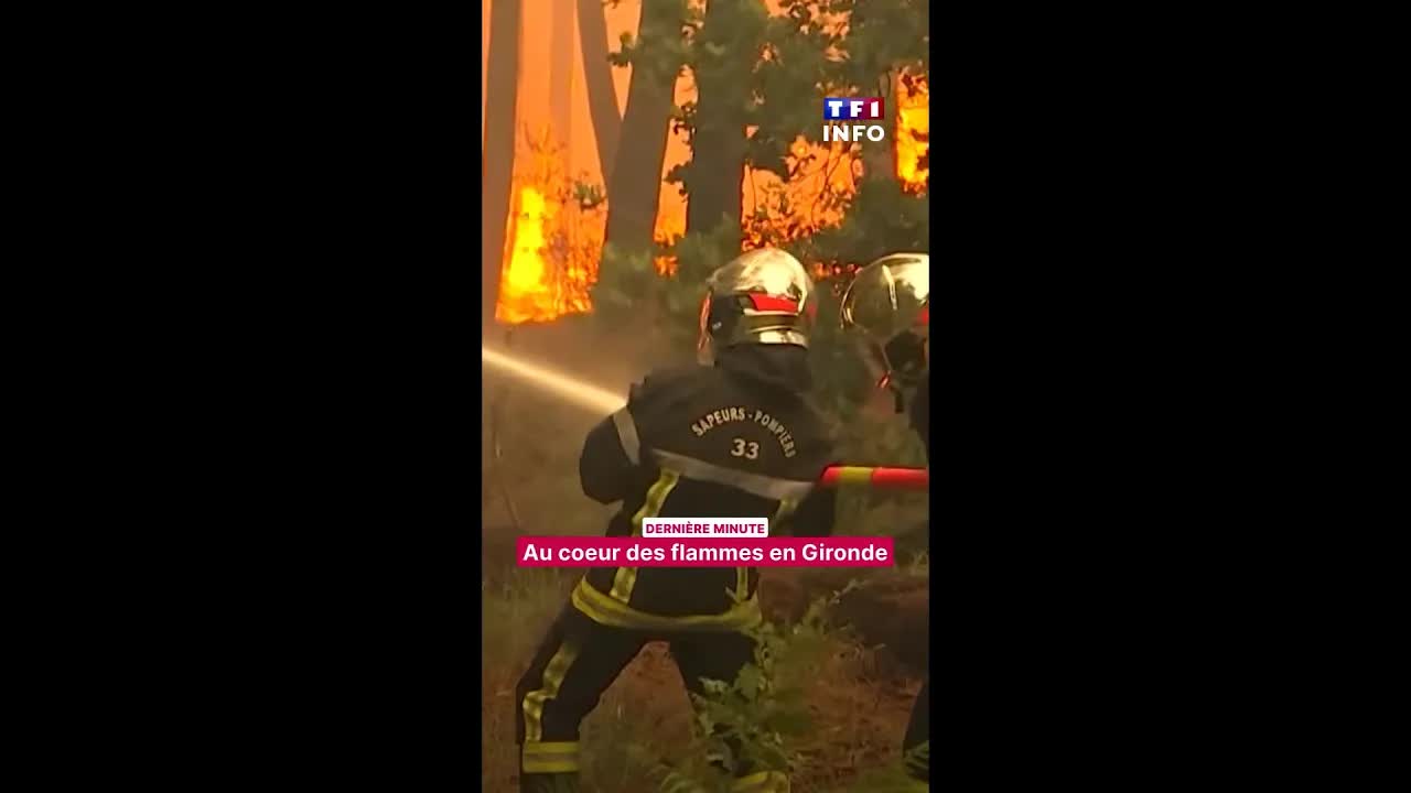 Feu en Gironde : des flammes menacent les maisons