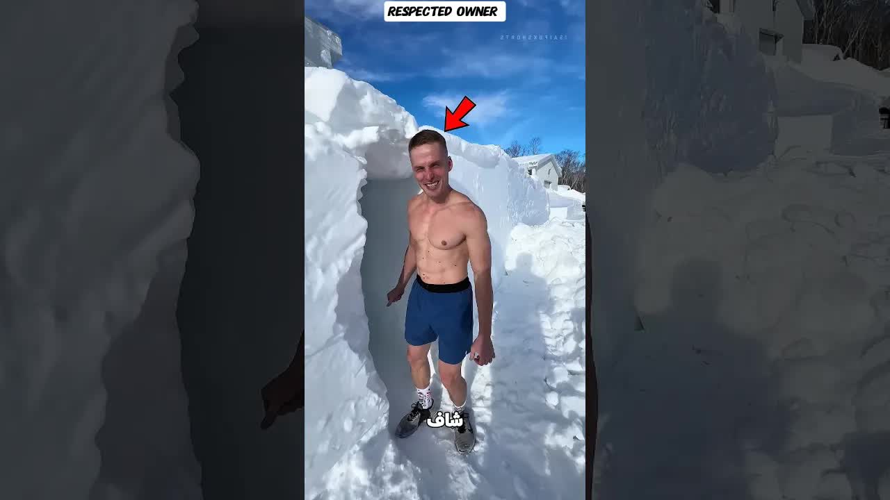 ولد دخل نفق في الثلج وصدم من اللي وجده