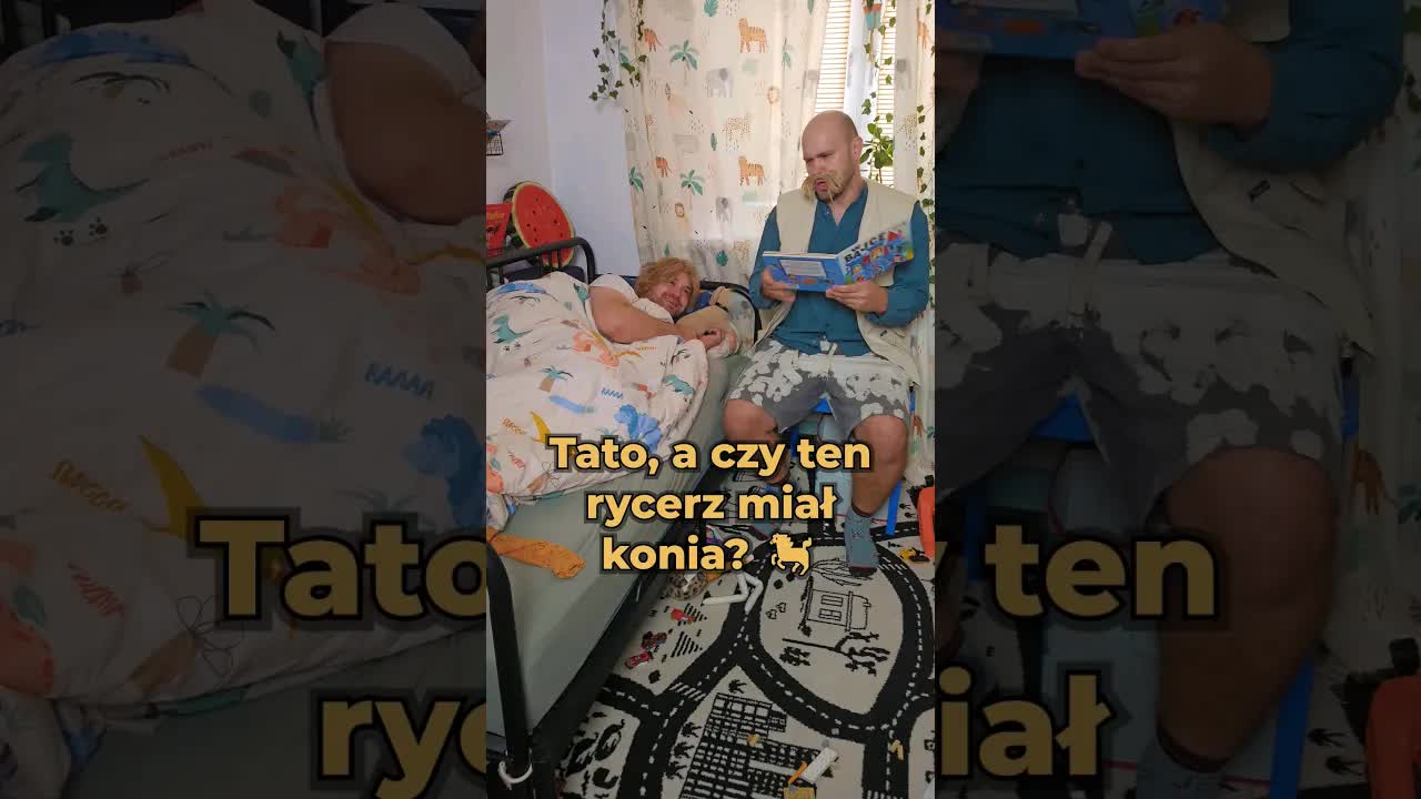 Tata czyta bajkę i zasypia pierwszy