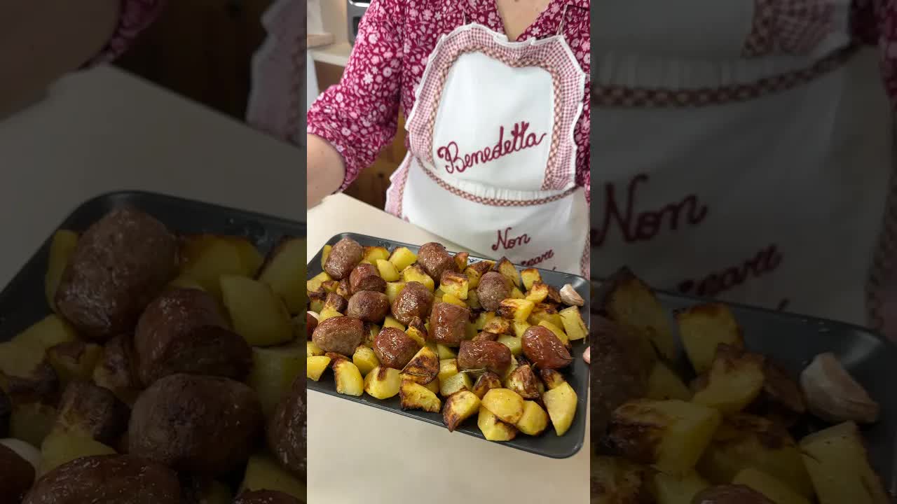 Salsicce e patate in friggitrice adia