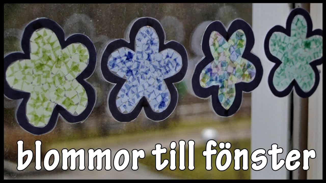Gör fönsterblommor av silkespapper och bokplast