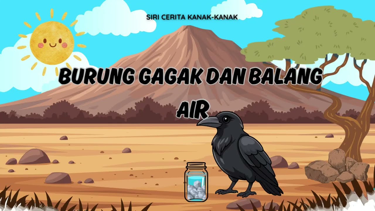 Kisah Gagak Bijak Cari Air Dalam Balang