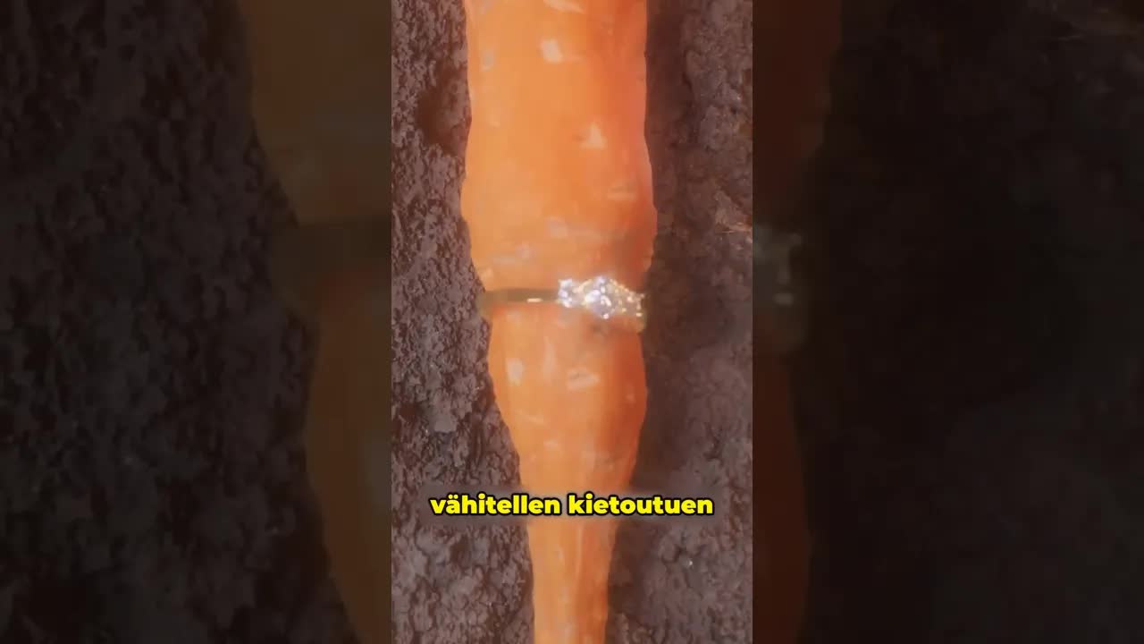 Timanttisormus löytyi porkkanasta