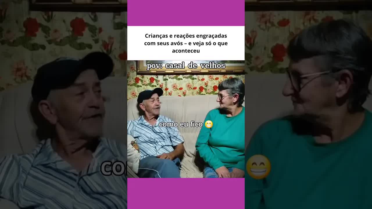 Crianças reagem com os avós de forma engraçada