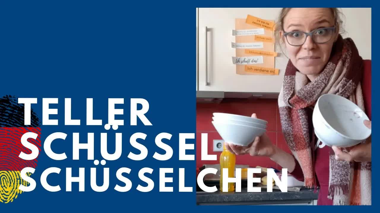 Geschirr und Besteck in der Küche lernen