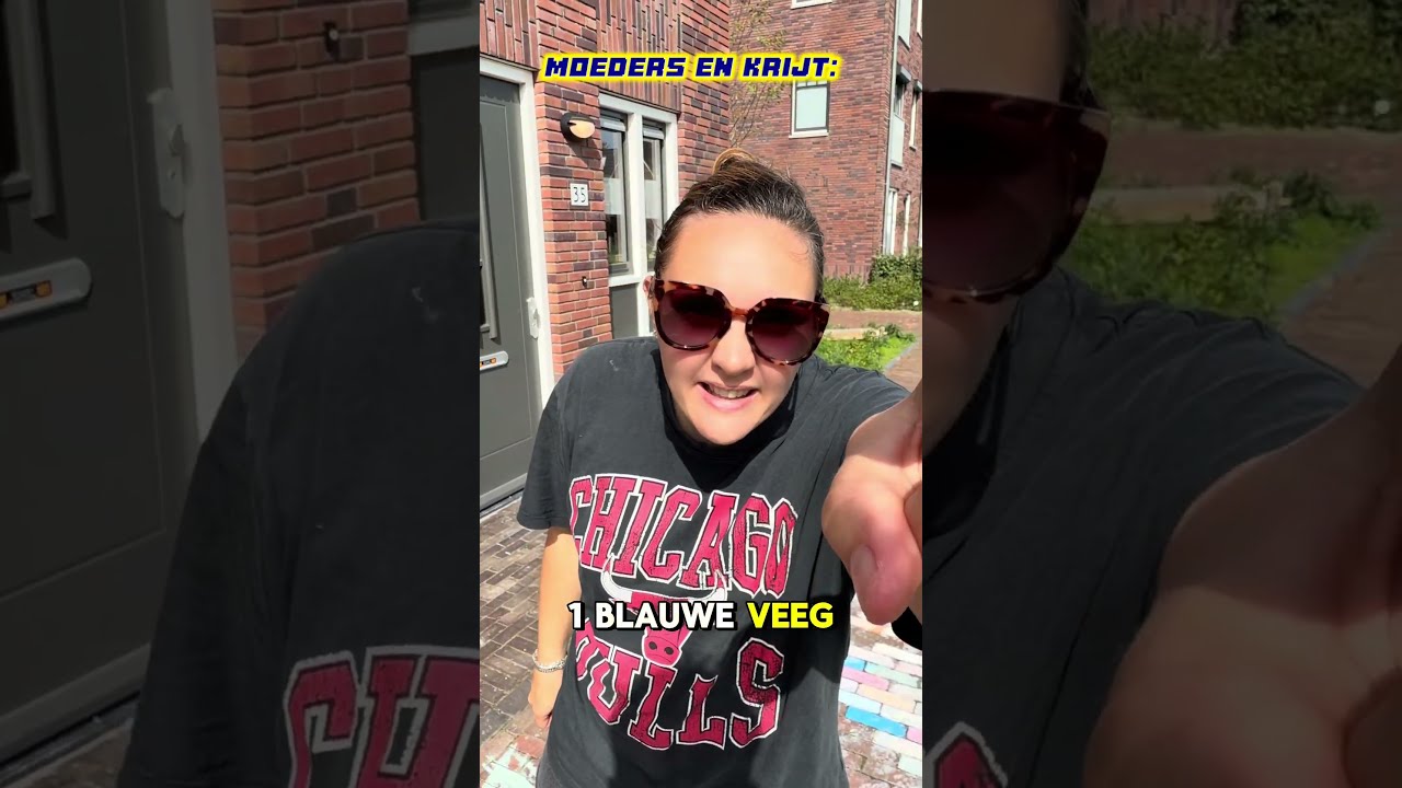 Moeder confronteert kinderen met krijt op de stoep