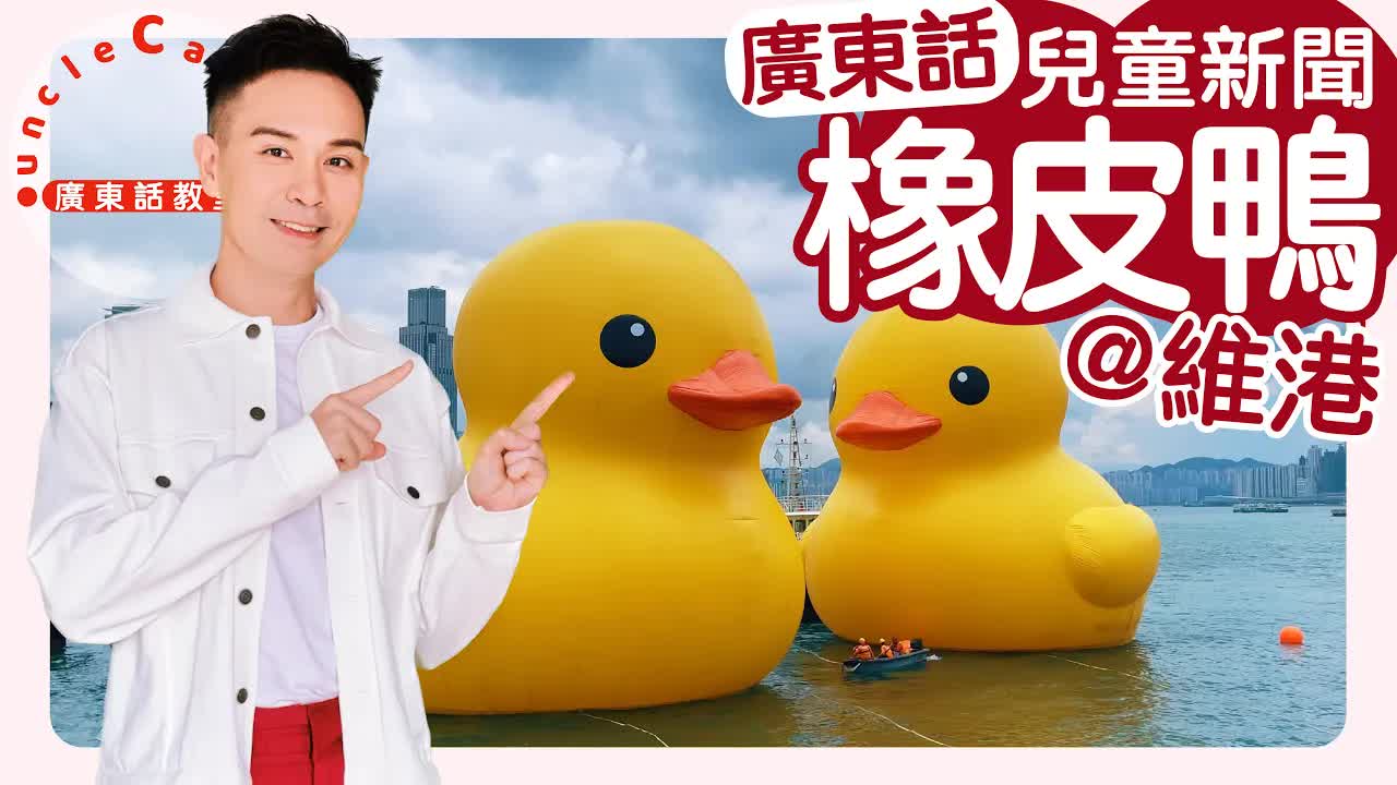 巨型橡皮鴨遊維港兒童新聞報道