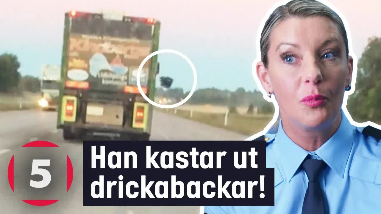 Polishelikopter jagar stulen lastmaskin och dansbandsbuss