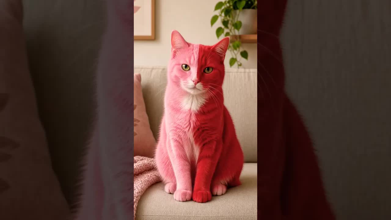 George vopsește pisica roz și glumește cu mama