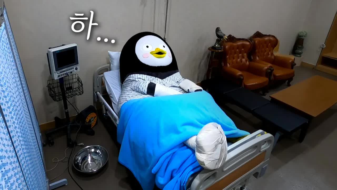 펭수의 병원 방문과 고장 난 날개