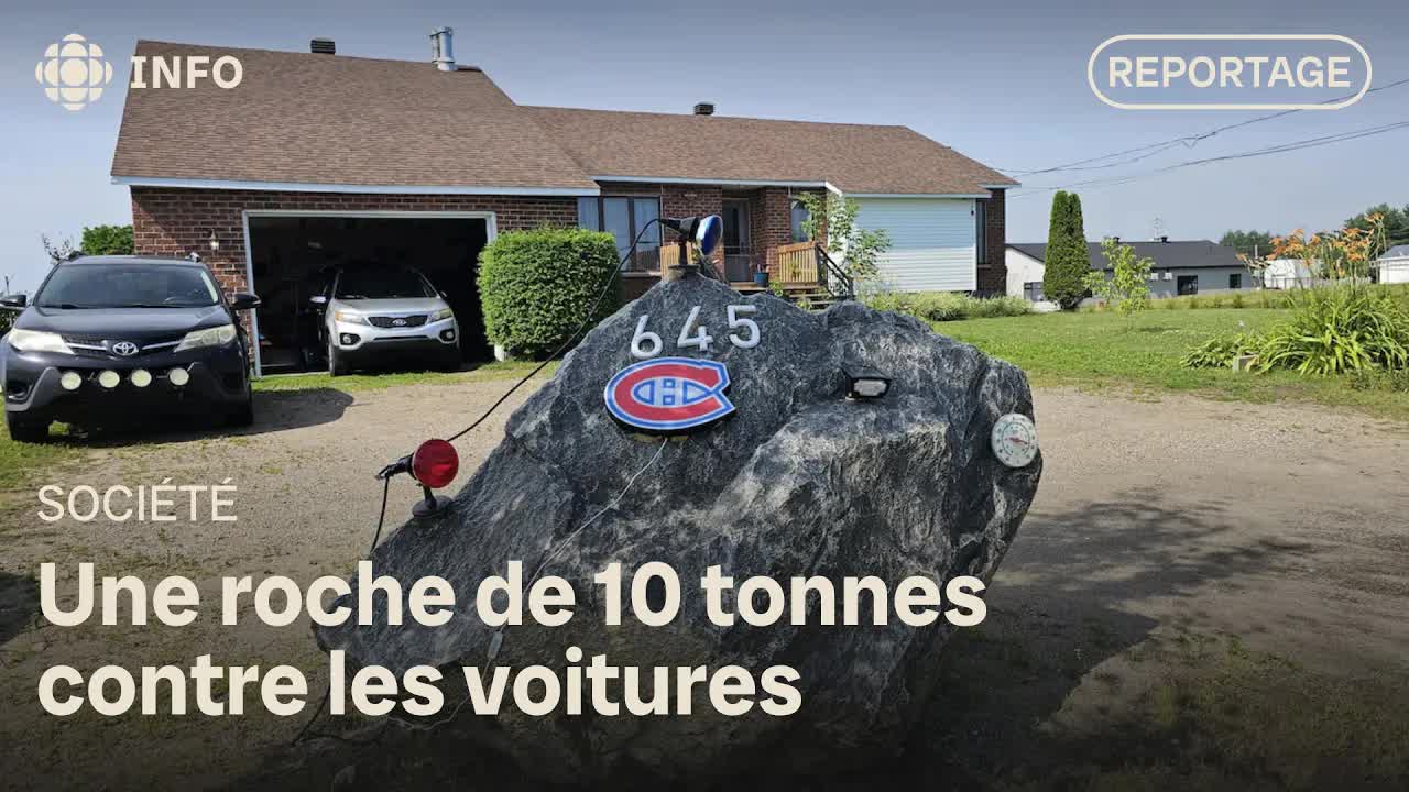 Un rocher de 10 tonnes pour protéger une maison