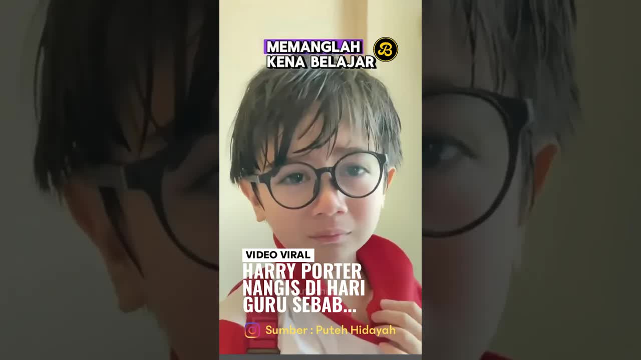 Budak menangis hari guru sebab kena belajar