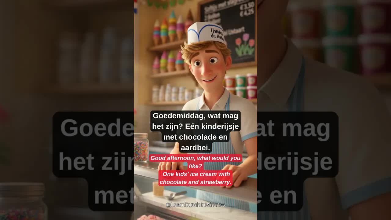 Een ijsje kopen bij de ijssalon